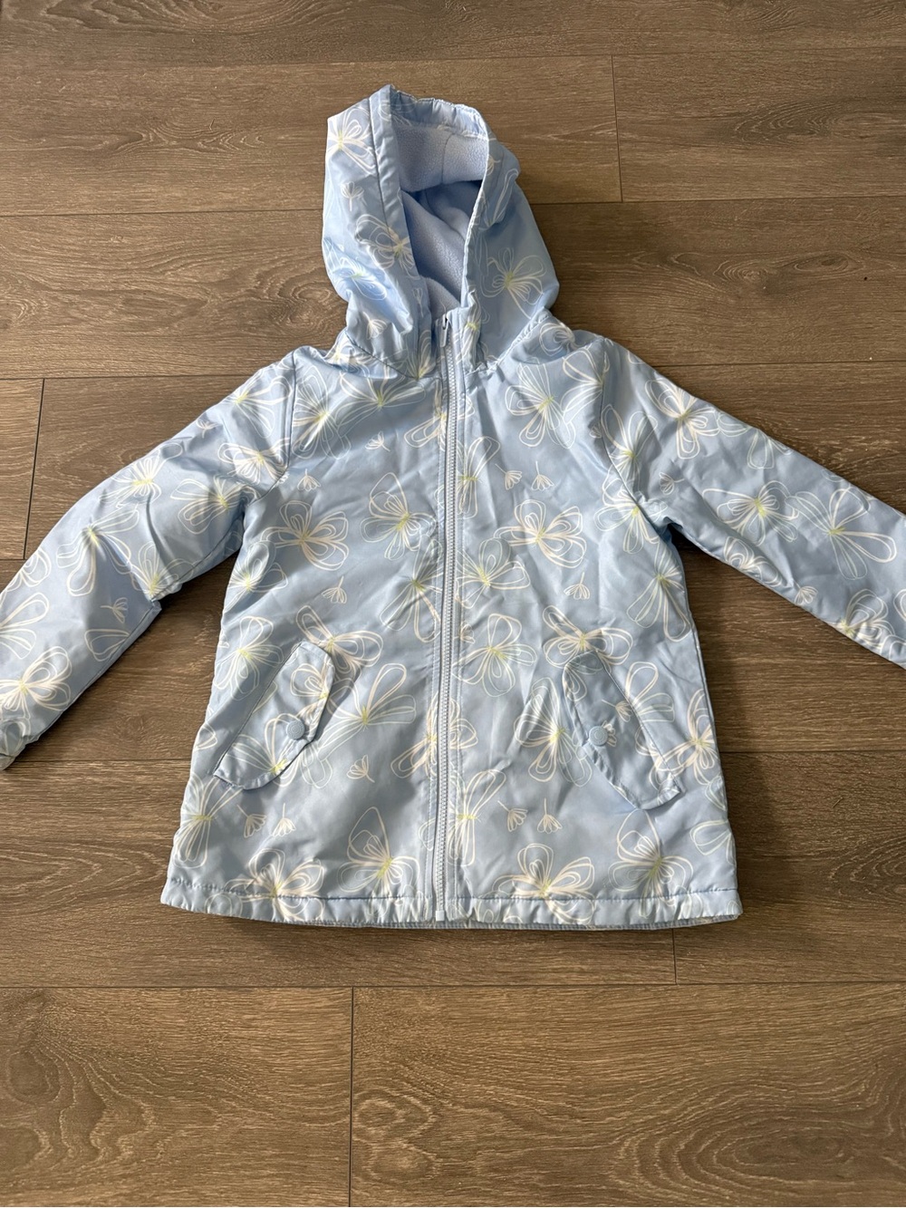 Carter's Light Blue Floral Hooded Raincoat